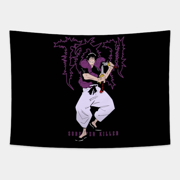 Toji JJK anime Fanart Tapestry by Planet of Tees