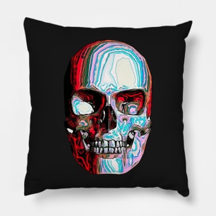 Colorful Skull Blue Red Pillow