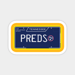 TN License Plate-  PREDS - Predators Magnet