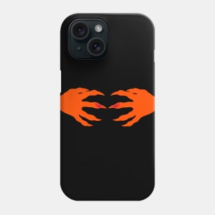 Orange devil hands and scary face Phone Case