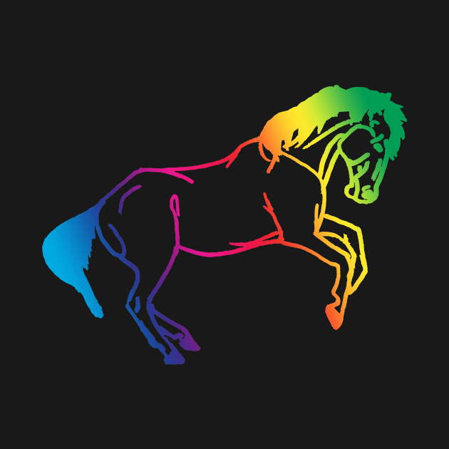 Rainbow rearing horse by Shyflyer