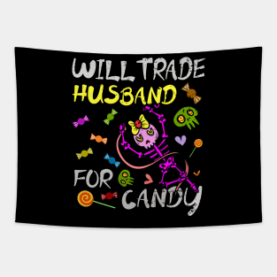 Will Trade Husband For Candy Trick Or Treat Halloween Tapestry