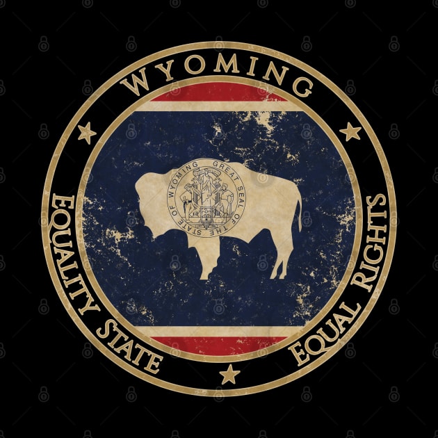 Vintage Wyoming USA United States of America American State Flag by DragonXX