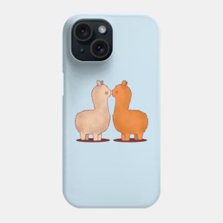 Cute Alpaca couple for Valentines Day Phone Case
