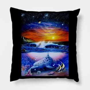 Dolphin seascape shirt Pillow