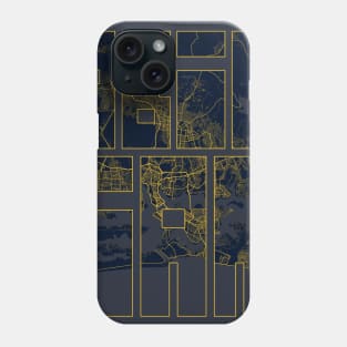 Abidjan, Cote d'Ivoire City Map Typography - Gold Art Deco Phone Case