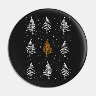 Blue Christmas Tree Pattern Pin