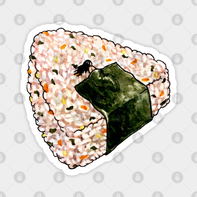 Onigiri Snooze Magnet by LauraOConnor