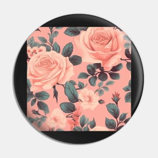 Pink Rose Floral Pattern Pin