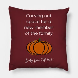 Pumpkin baby announcement (white Fall) Pillow