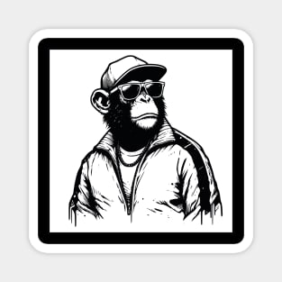 King of the Jungle - streetwear Monkey with a chain Magnet