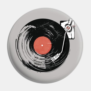 Retro Turntable Record Player Illustration // Vintage Vinyl Record Player Pin