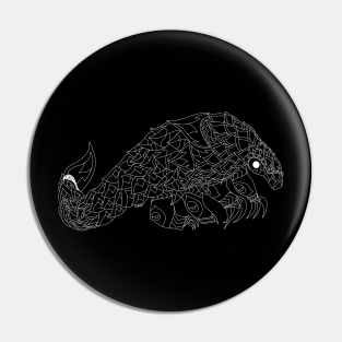 pangolin ecopop chinese armadillo in tribal pattern art Pin