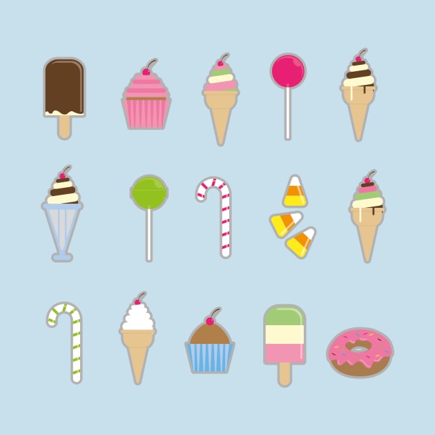 vector illustration of many desserts by Bubsart78