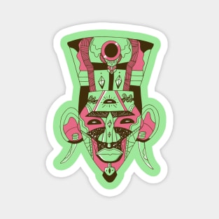 Pink Mint African Mask 6 Magnet