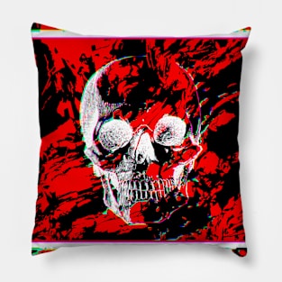 Skull Glitch Pillow