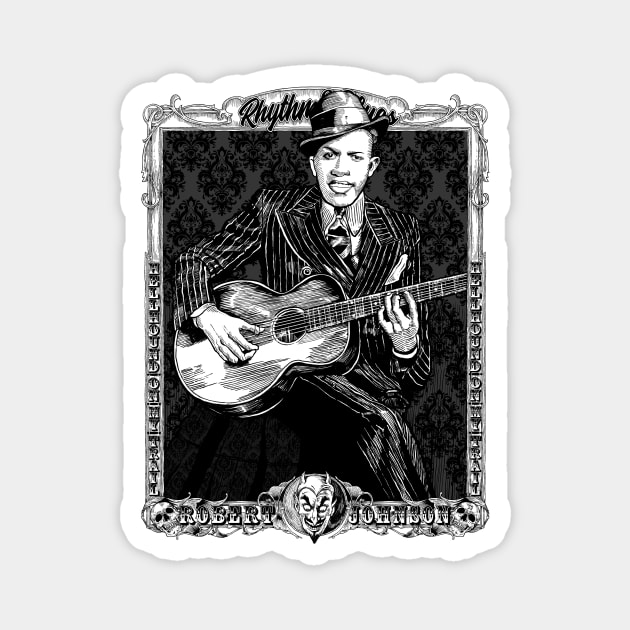 Blues Man Cross Roads Magnet by ZugArt01