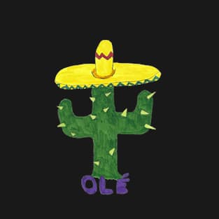 Olé Cactus Wearing a Sombrero T-Shirt