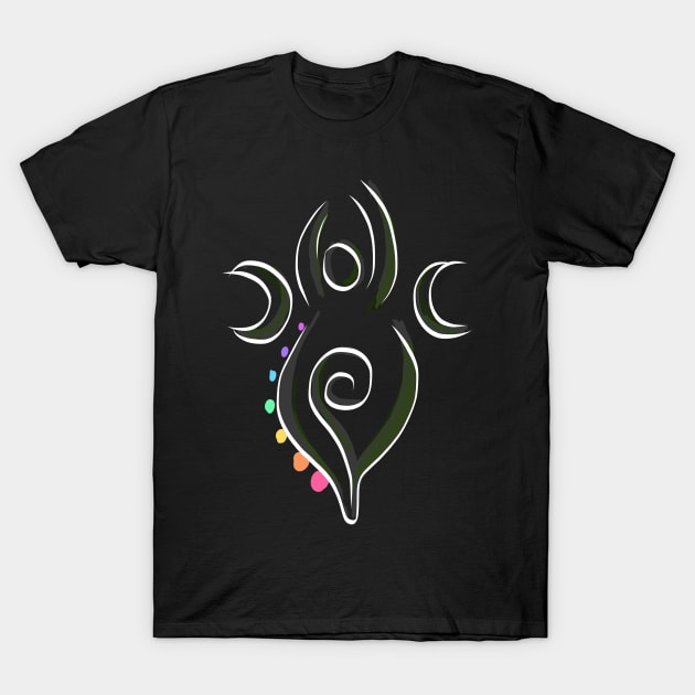 Spiral Goddess T-Shirt Three Symbol Wiccan Pagan And Chakras Spiral Goddess T-Shirt Three Symbol Wiccan Pagan And Chakras