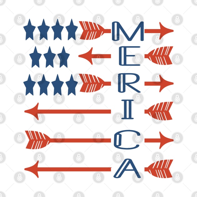 Merica American flag arrows 4th of July memorial day by Marcekdesign