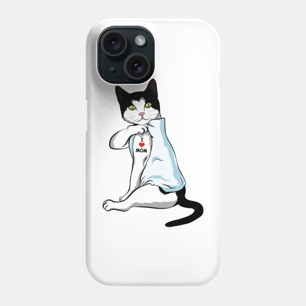 Cat Tattoo I Love Mom Happy Mother's Day Phone Case by Buleskulls 