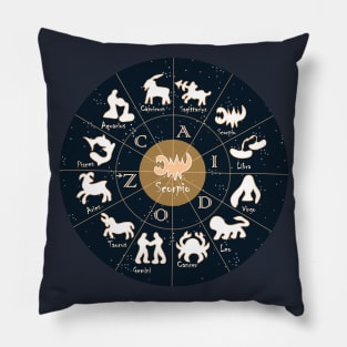 Scorpio, Zodiac, Astrology, Horoscope, Stars, Sun-and-moon. Birthday, Valentines-day, Holidays, Pillow