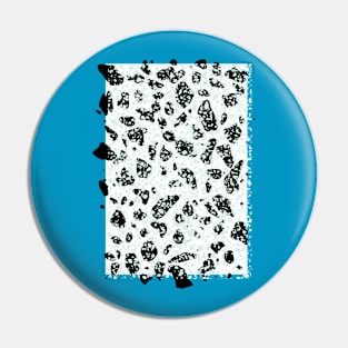 Tripple Terrazzo - Mint Green Black White Modern Speckle Pattern Pin