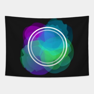 Holographic flower - abstract design in cool colours Tapestry