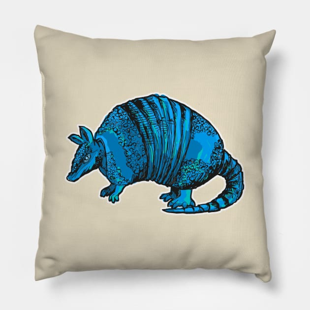 Blue Armadillo Pillow by saitken