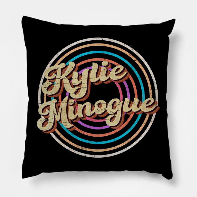 vintage circle line color Kylie Minogue Pillow by KirikKikuk.Store