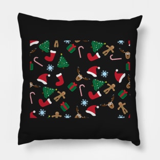 Christmas Tree, reindeer, Santa hat, Socks, Gingerbread man and gifts Pillow