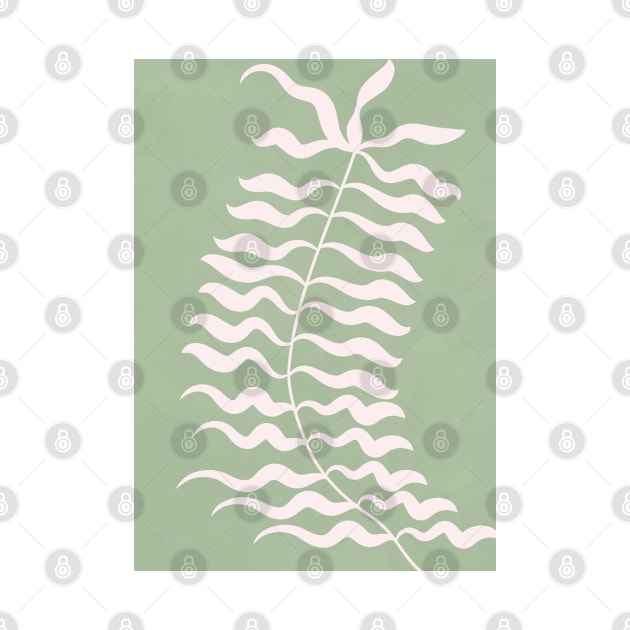 Sage Green Abstract Floral 2 by Colorable