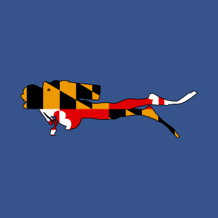 Scuba Diver: Maryland Flag T-Shirt