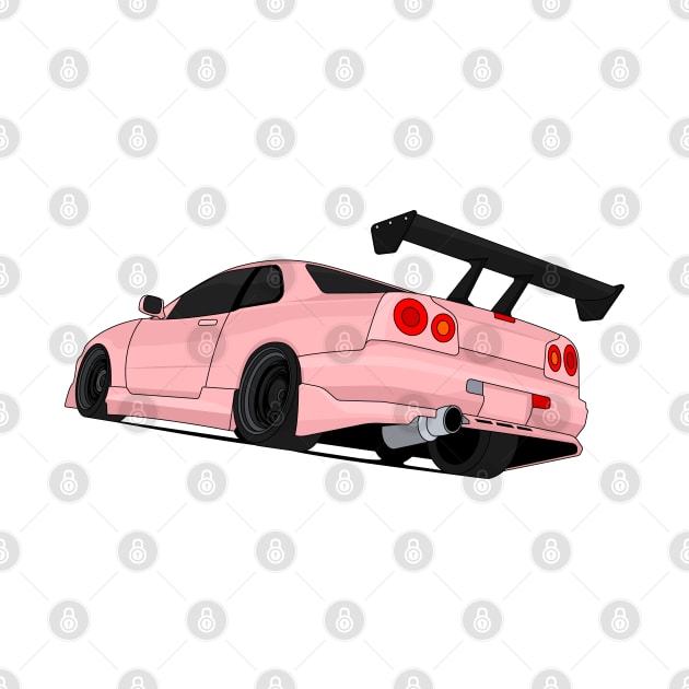 SKYLINE GTR R34 PINK by VENZ0LIC