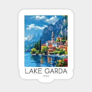 A Pop Art Travel Print of Lake Garda - Italy Magnet