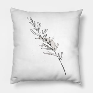 One Line Leaves Botanical Abstract Pillow