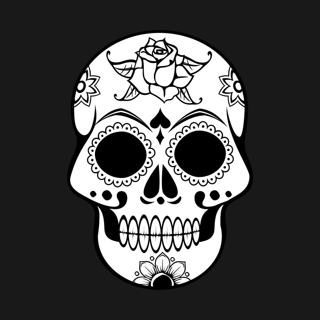 Floral Skull by linesdesigns