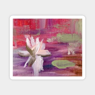 Abstract Oil Painting 3c2 Fuchsia Ametist Olive Magnet