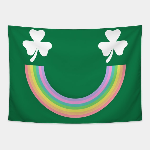 Rainbow Shamrock Smiley Tapestry by Brobocop