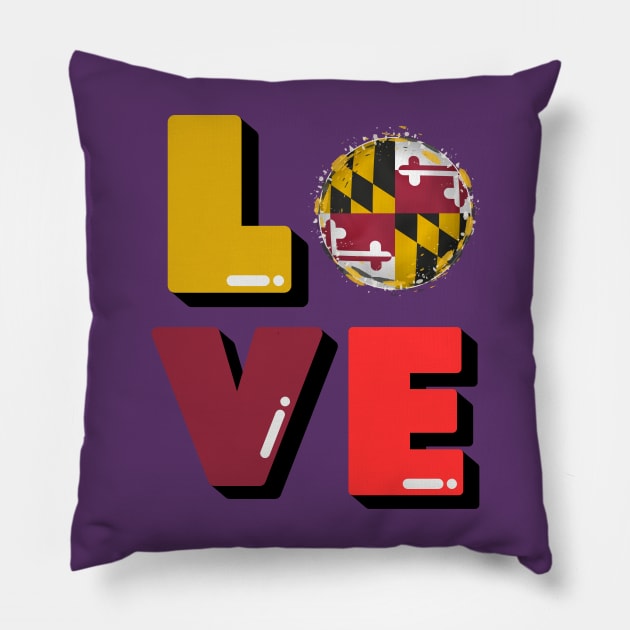 MARYLAND STATE LOVE SET DESIGN Pillow by The C.O.B. Store