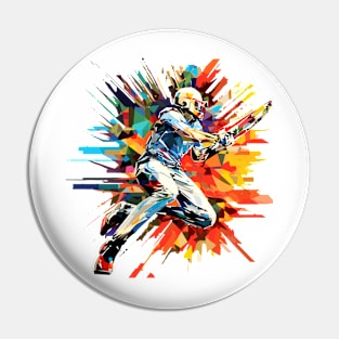 Cricket Player Sport Game Champion Competition Abstract Pin