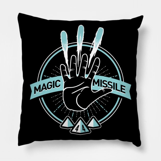 D&D Spell Magic Missile Pillow by Natural 20 Shirts