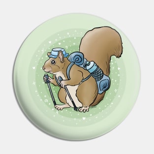 Squirrel hiker Pin