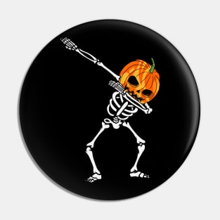 Dabbing pumpkin Skeleton Pin