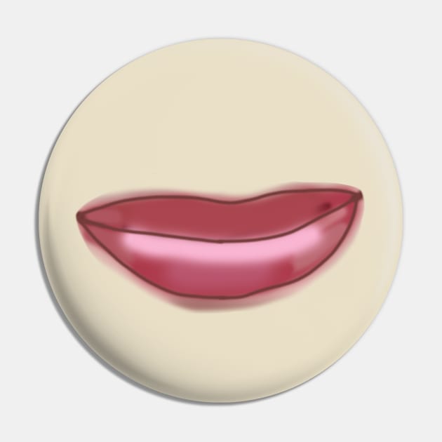 Smile on Pink Lips Pin by ellenhenryart