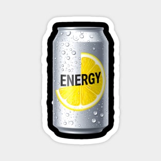 Zesty Lemon Energy Drink Can - Refreshing & Vibrant Design Magnet