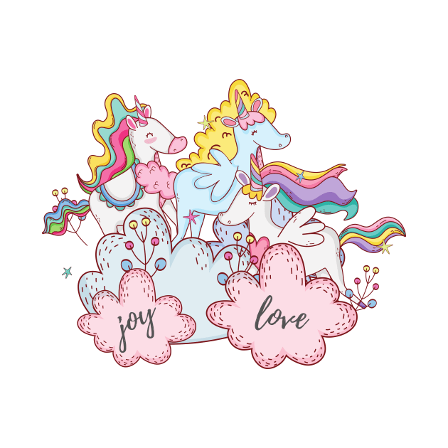 Three Little Unicorns Hanging Out by Vegan Squad