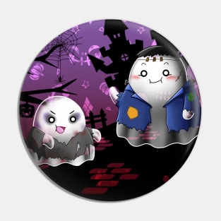 Kawaii Ghosts - Two Zombies ready to scare Pin