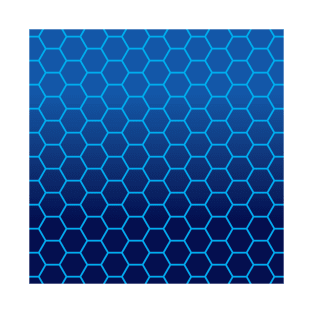 Blue Hex Grid Pattern T-Shirt