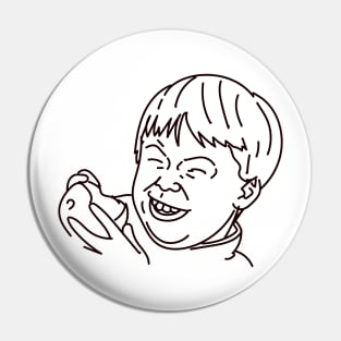 Apple eating kid Meme Pin